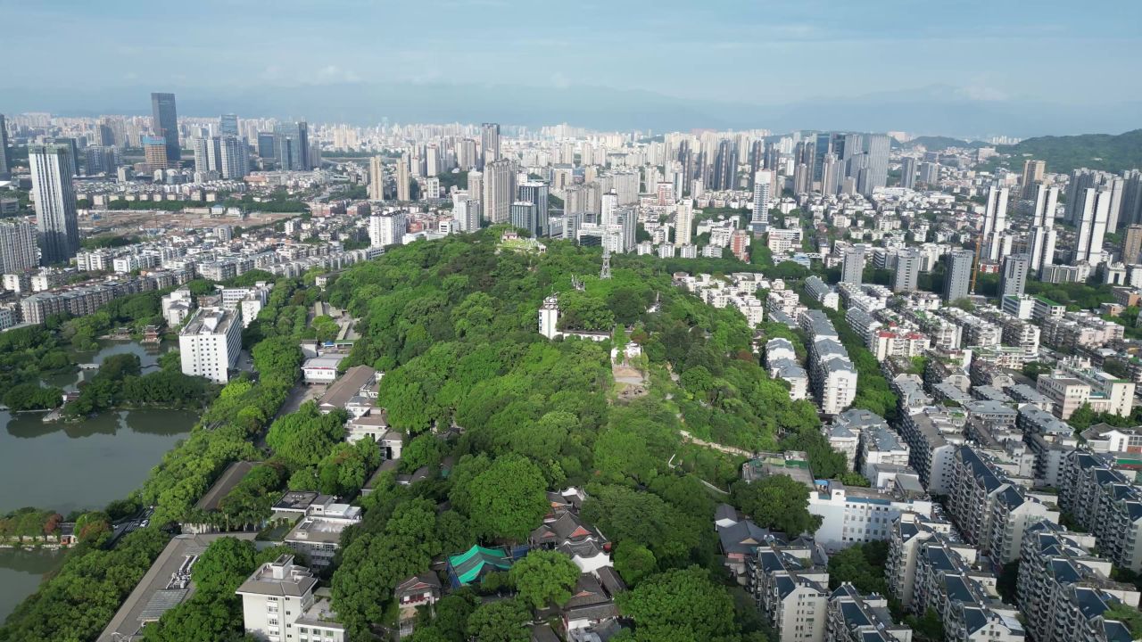 航拍福州乌山历史风貌区