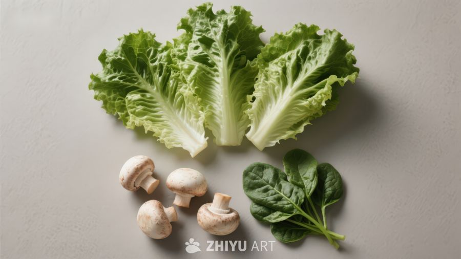 新鲜蔬菜与菌菇静物