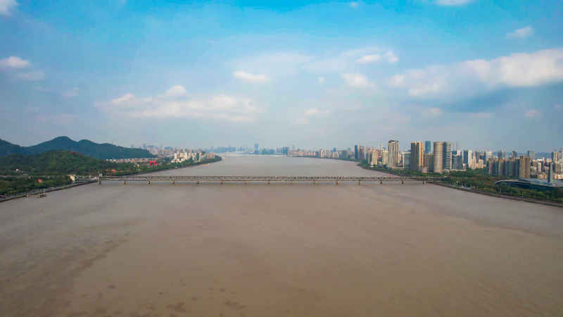 浙江杭州城市风光航拍摄影图 