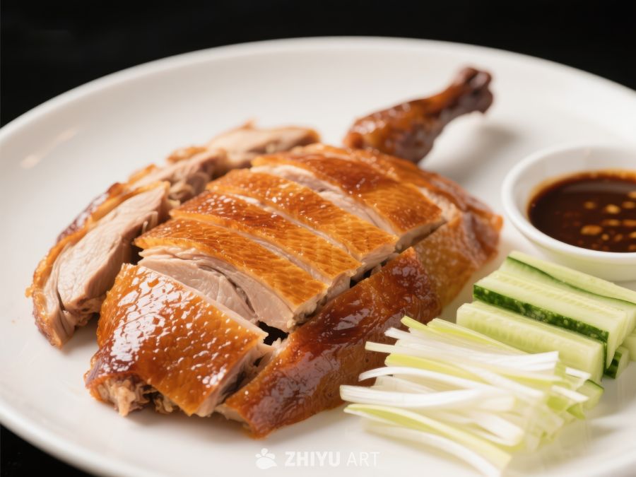 烤鸭配黄瓜丝和酱料 578
