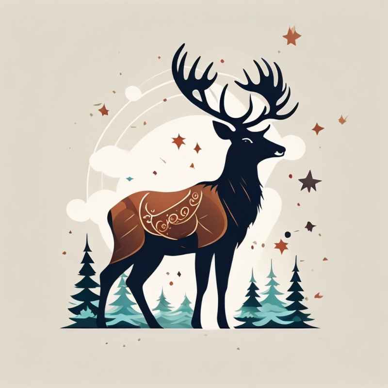 圣诞节麋鹿插画元素 17