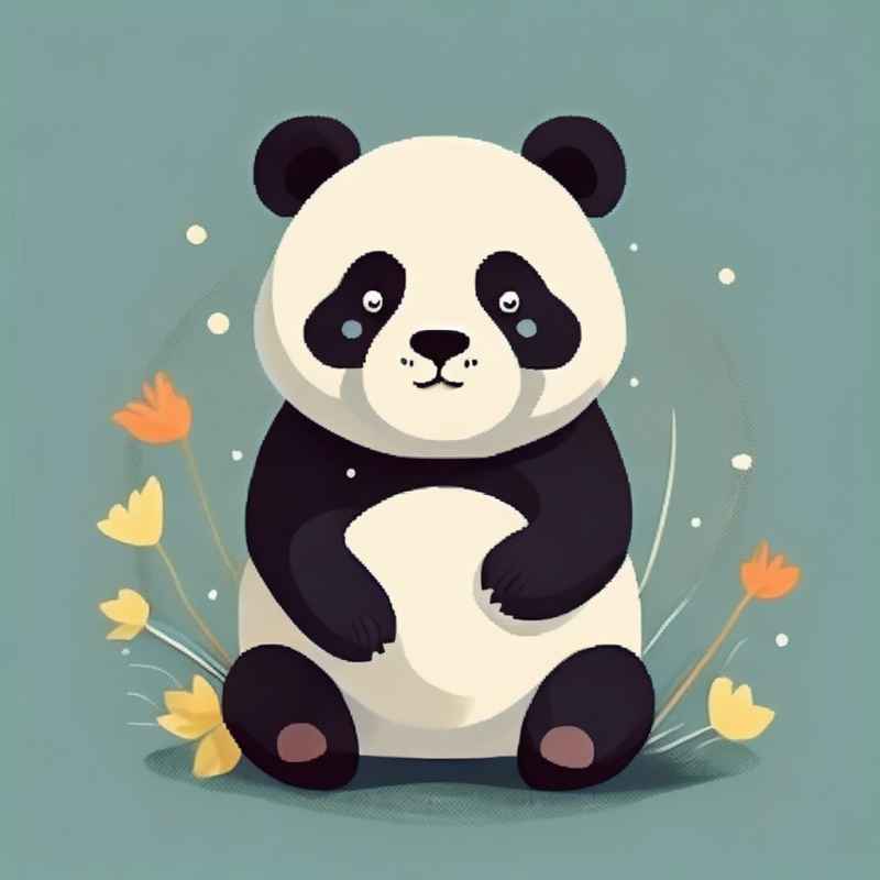 可爱熊猫插画简约风格 5