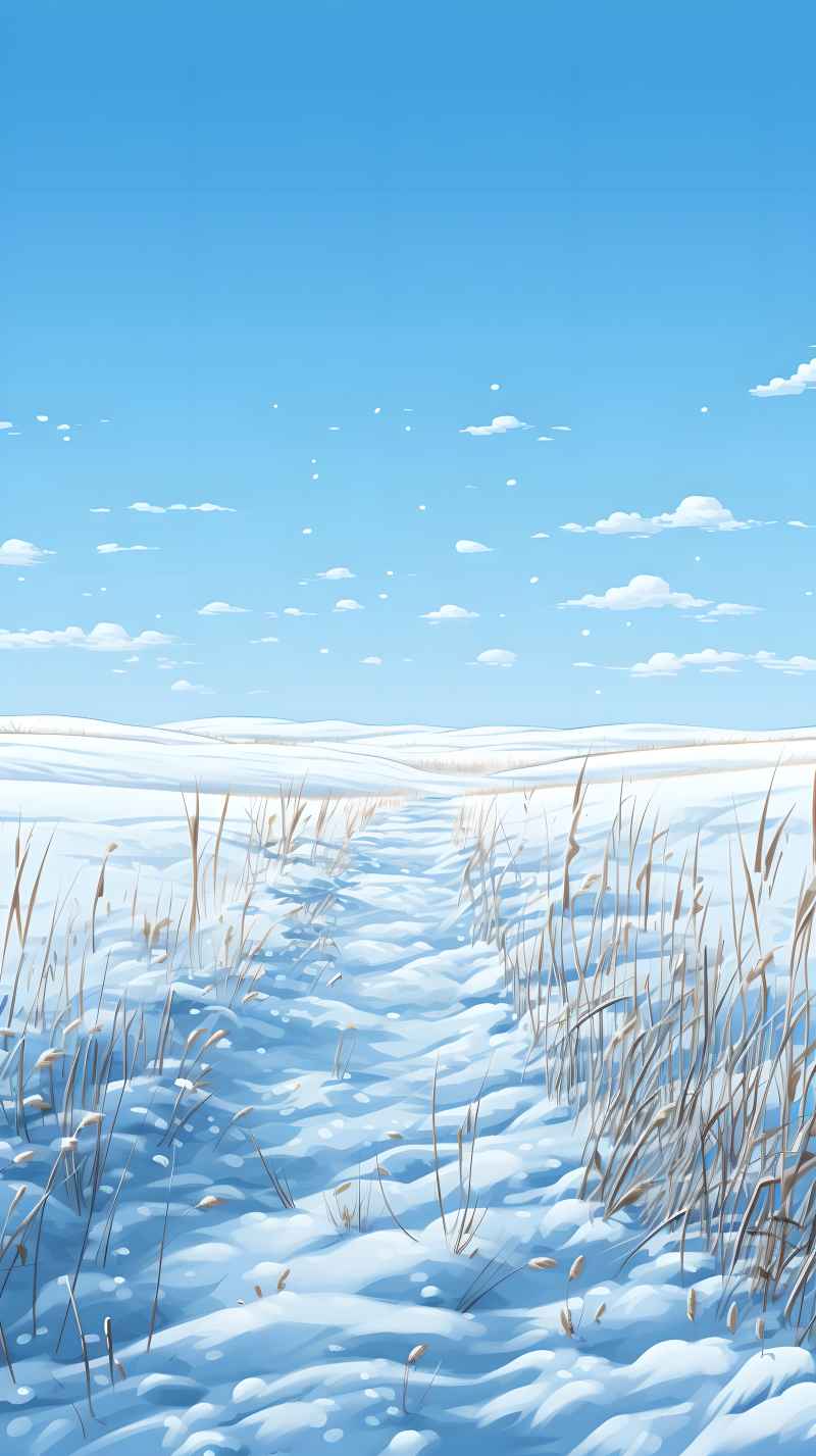 冬季唯美雪景创业插画 127