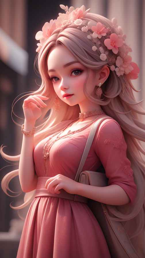 粉色女孩治愈系