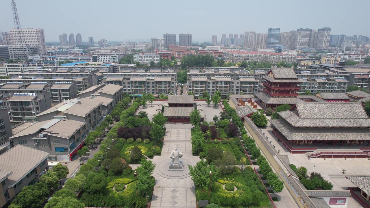 河南许昌城市风光地标建筑航拍 