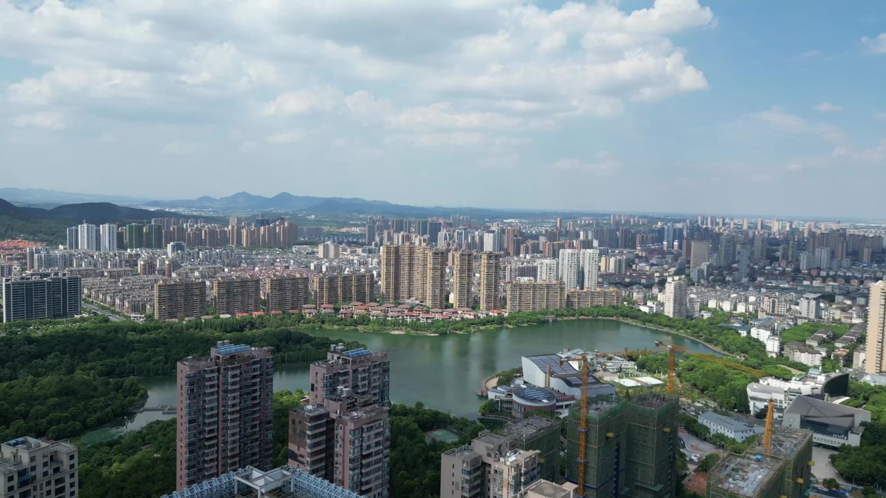  航拍新余城市风光新余大景
