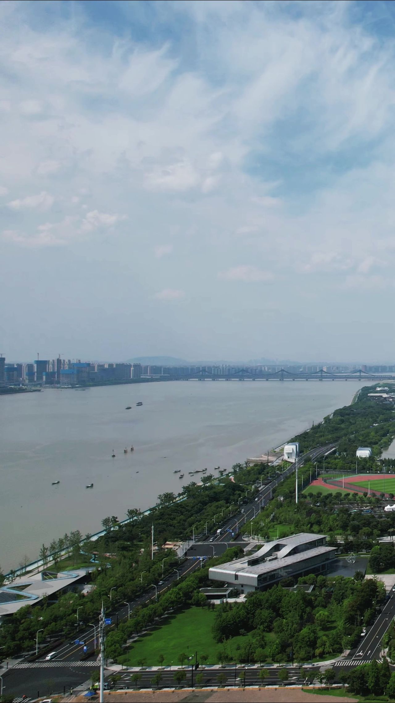 浙江城市风光奥体博览中心竖屏航拍 