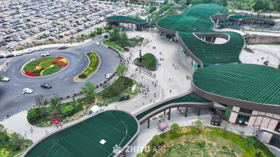 贵州万峰林游客服务中心地标建筑航拍 1