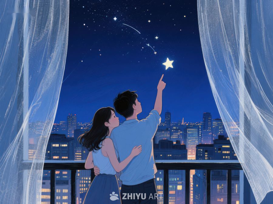 夜空下情侣共赏星辰 1048
