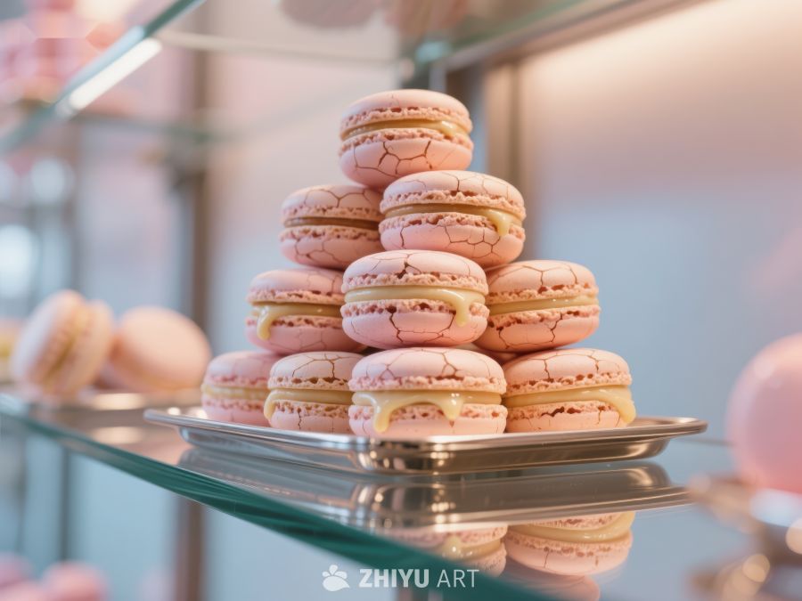 精致粉色马卡龙堆叠展示 512