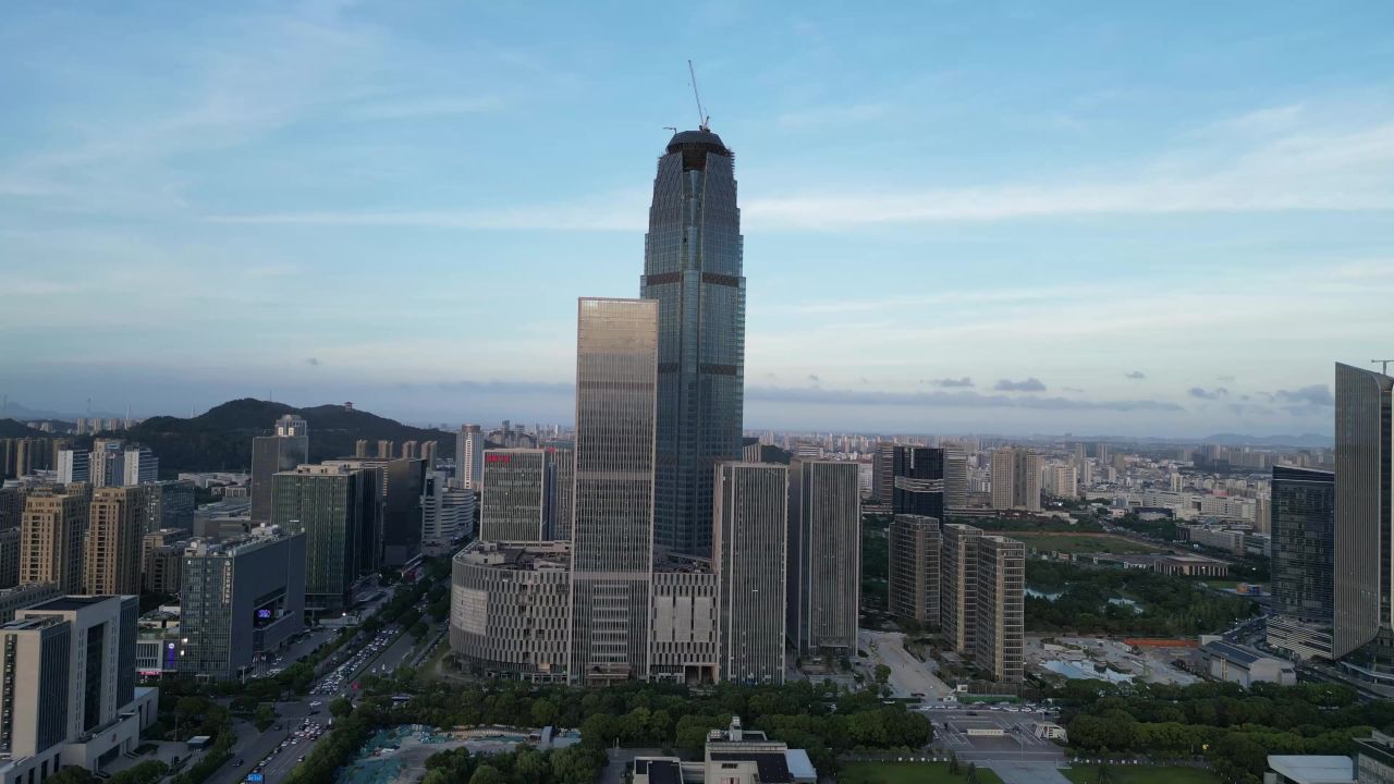 航拍台州天盛中心金融大厦