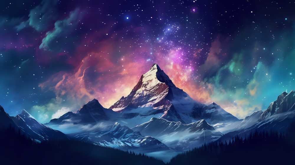 夜景的山更加的梦幻