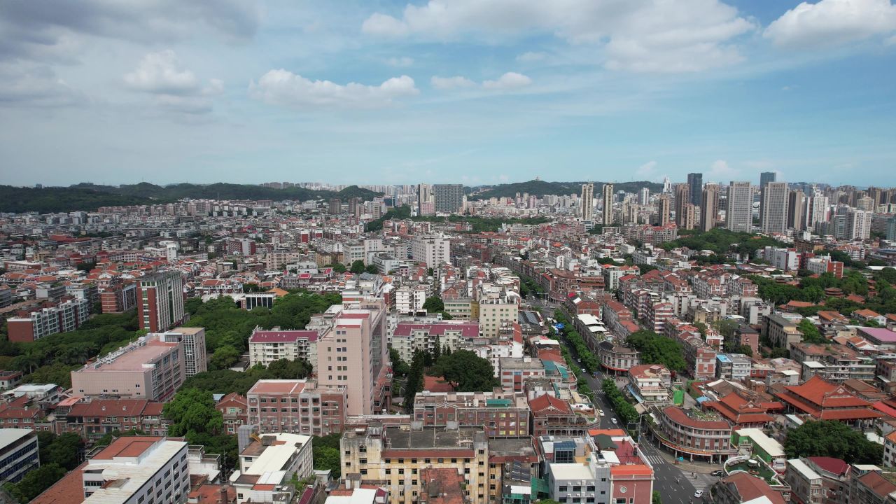 福建泉州城市风光航拍 