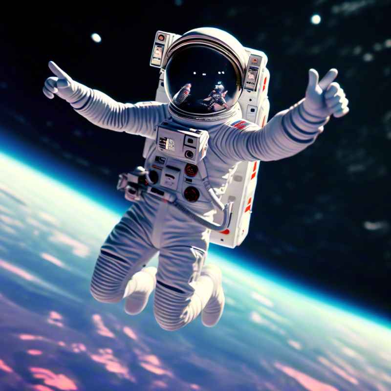 宇航员在太空中比手势大拇指 5