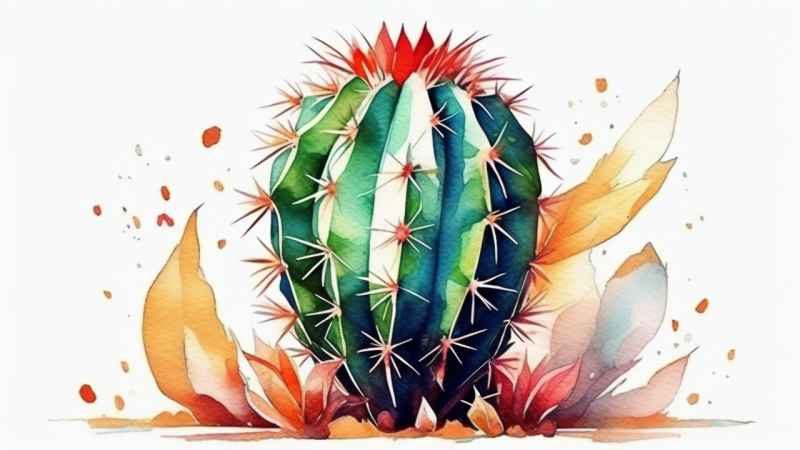 仙人掌自然植物插画 16