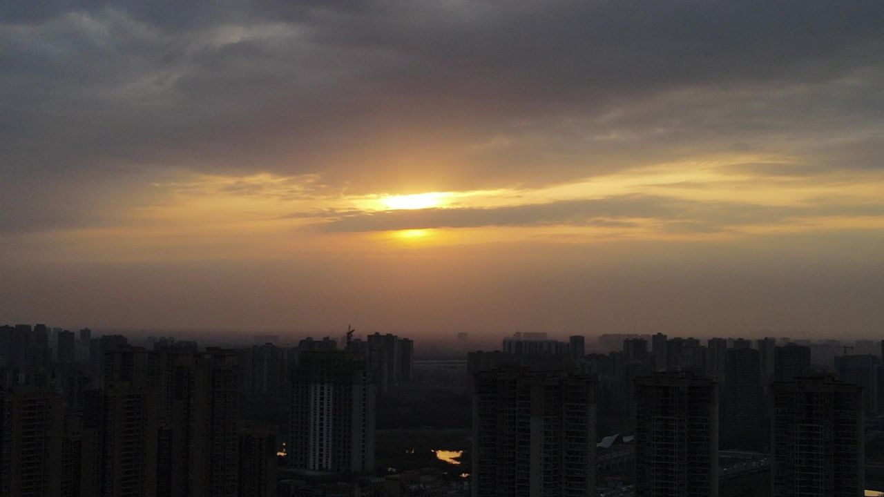 航拍德阳夕阳落日 13