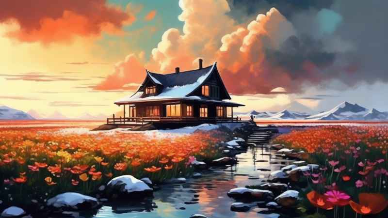 充满活力的绿洲在它的后院各种花 174