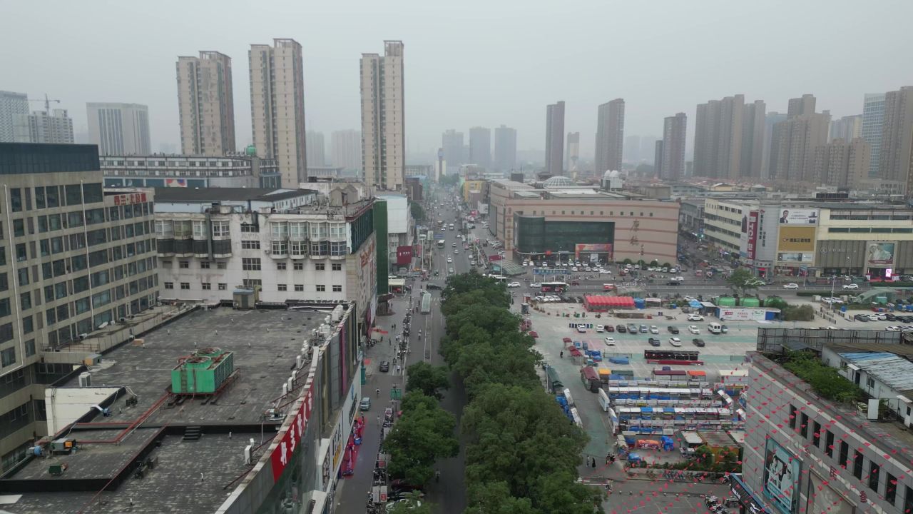 河北邯郸城市风光航拍 