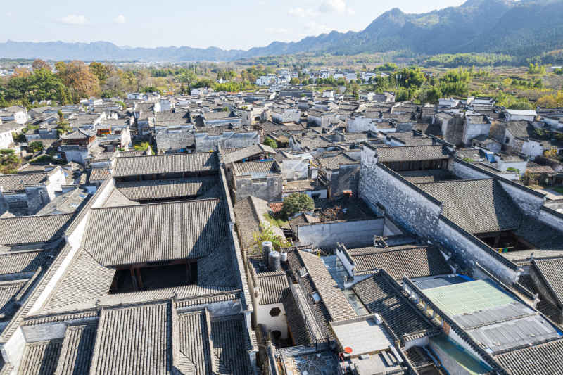 航拍南屏古村落
