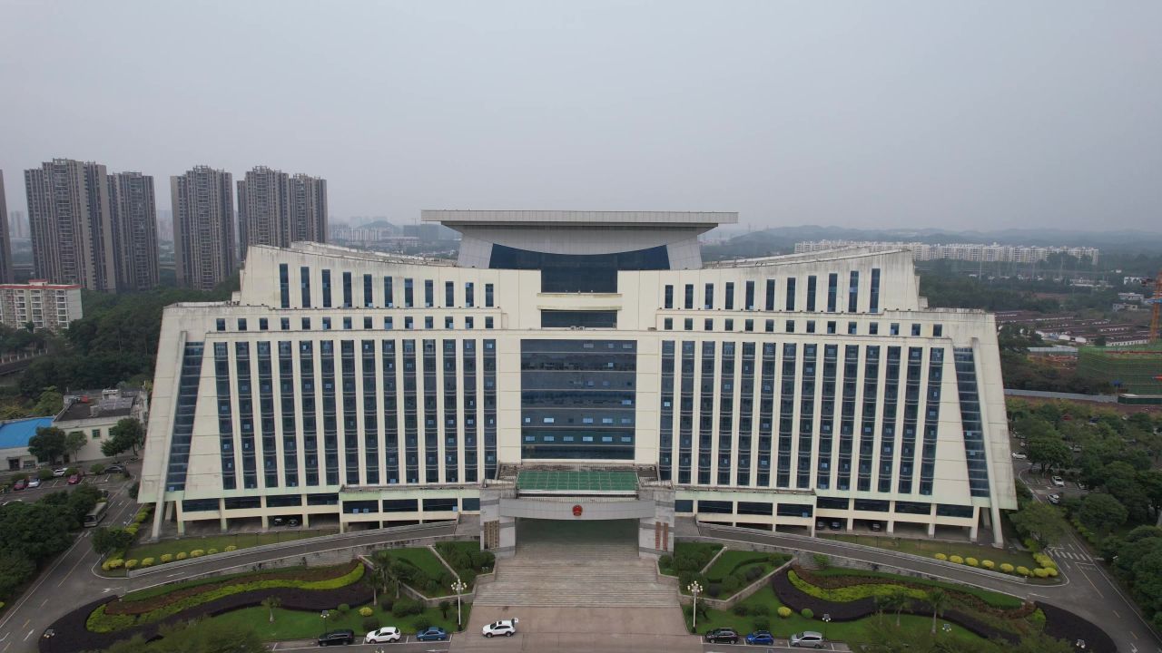 广西钦州市政府大楼航拍
