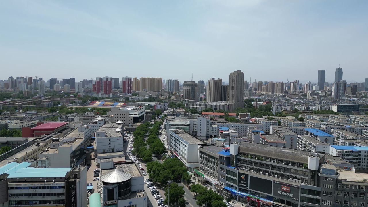 河北保定城市风光航拍