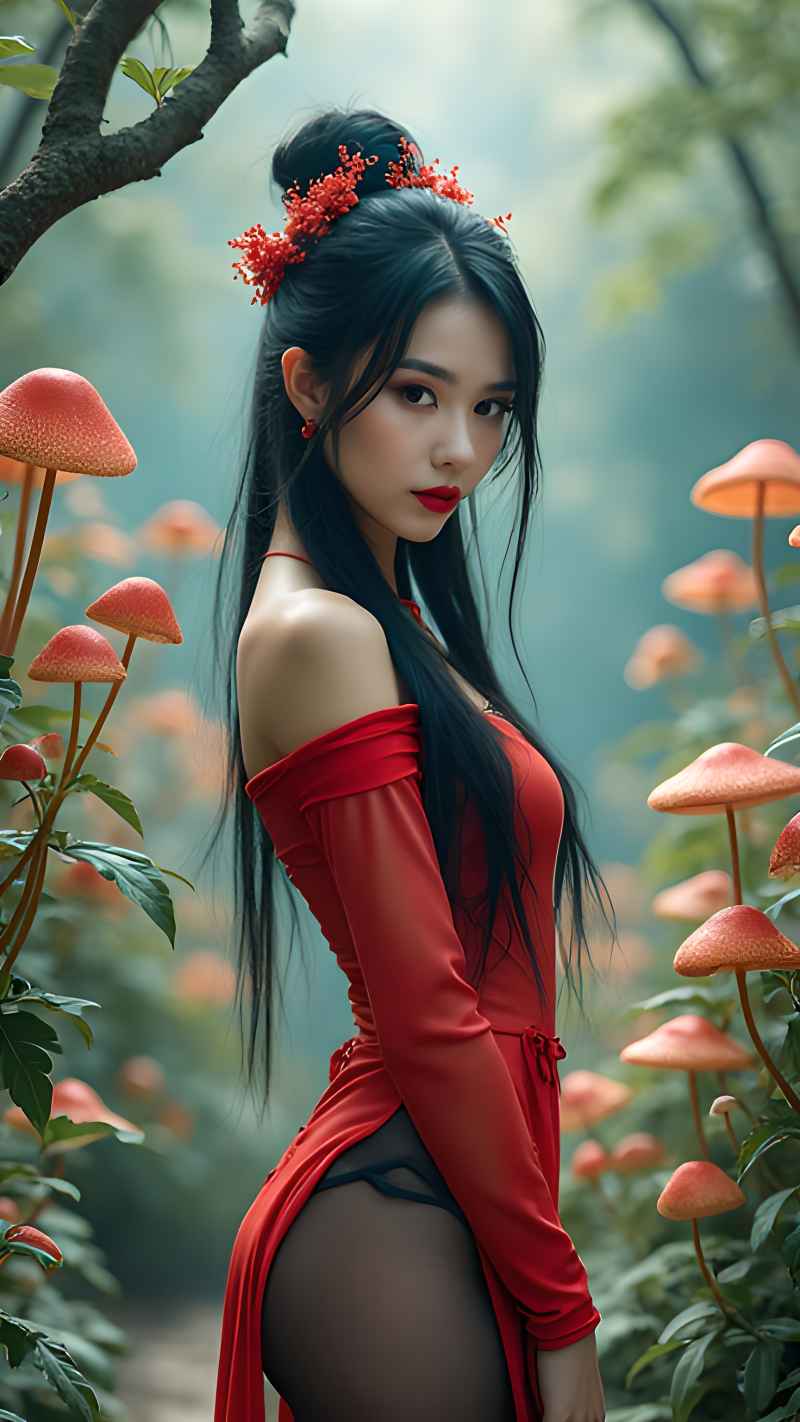 红色女郎户外拍摄 80