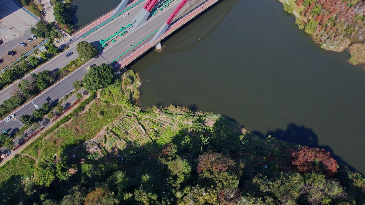 航拍宁德福宁汇绿桥景观