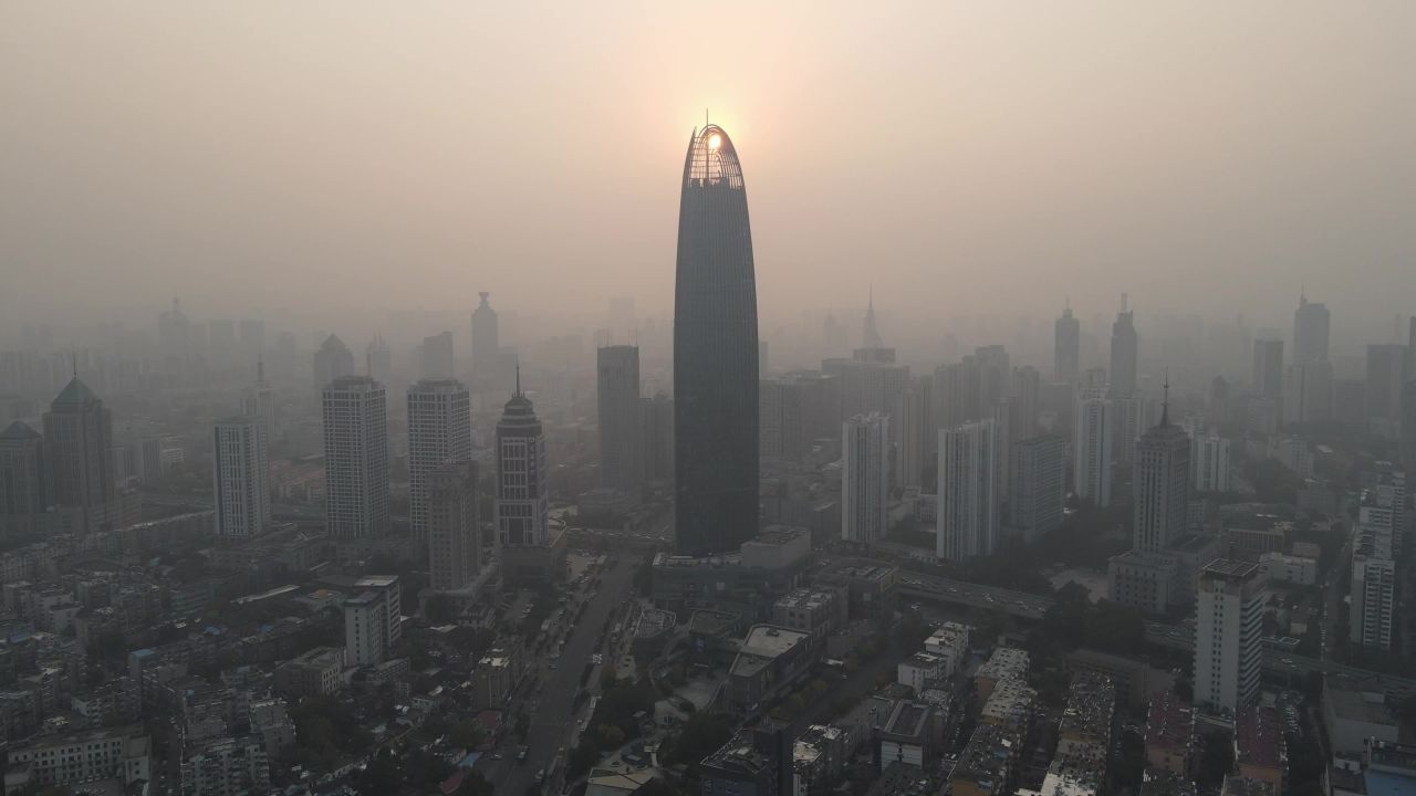 山东济南城市风光航拍 