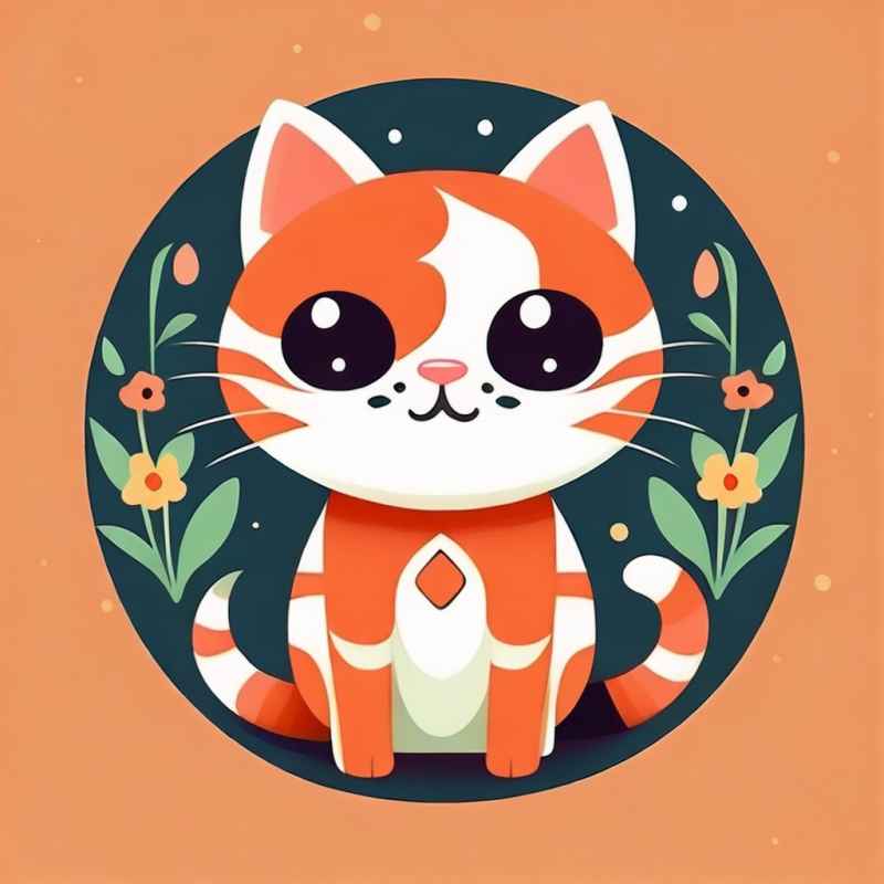 小花猫唯美插画 65