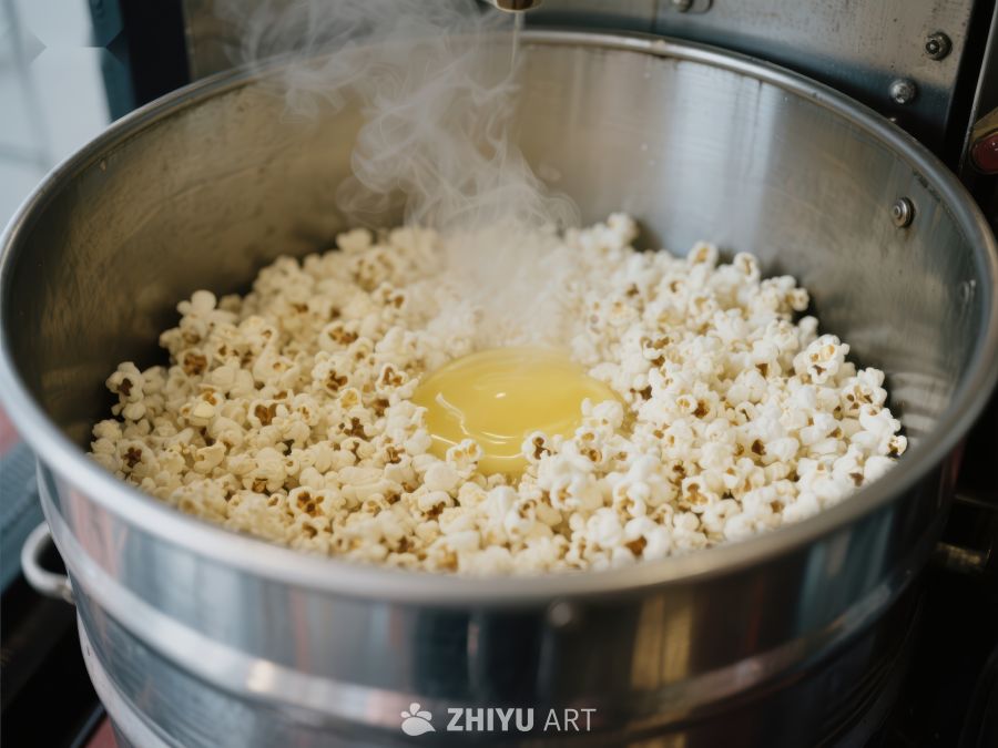 热气腾腾的爆米花与融化的黄油 879