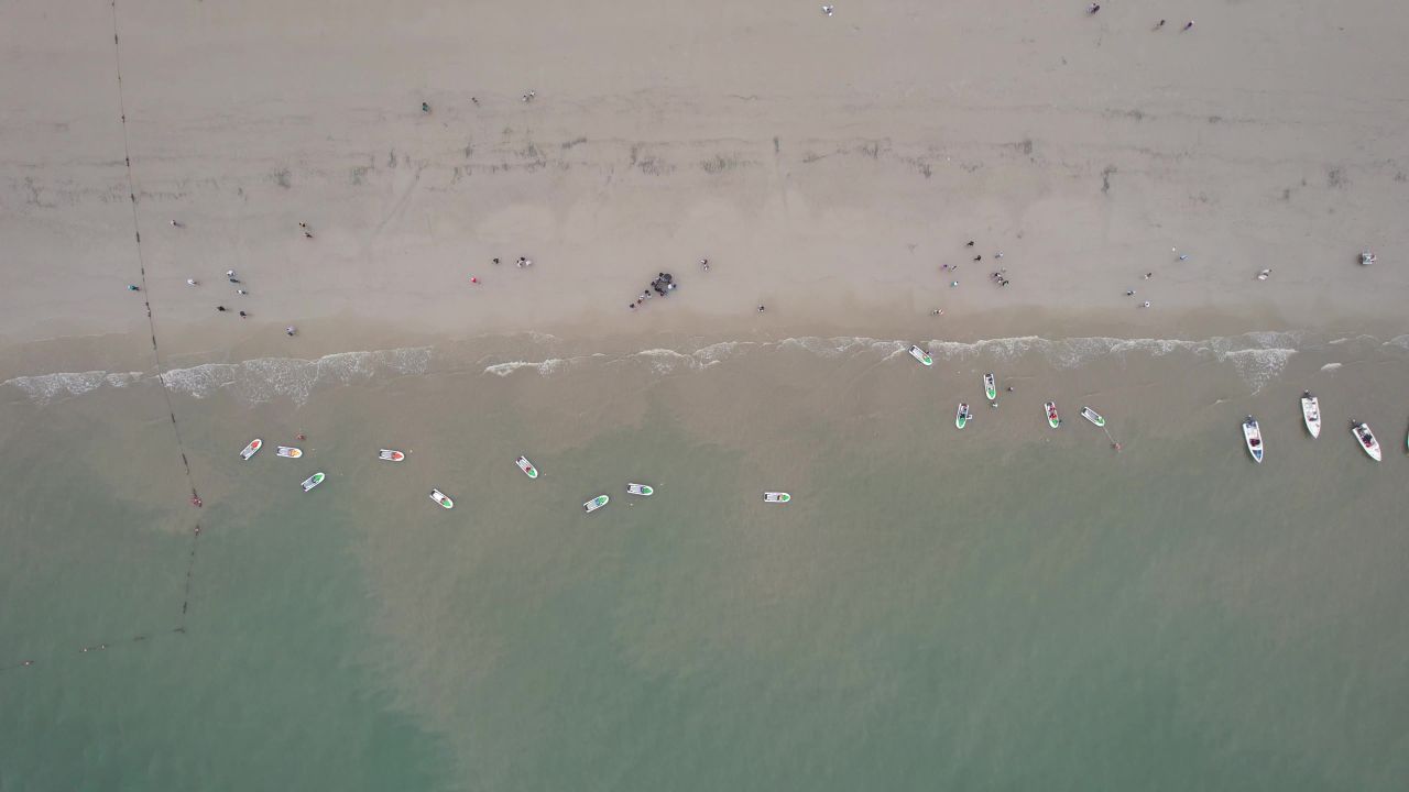 大海海洋沙滩广西北海银滩航拍