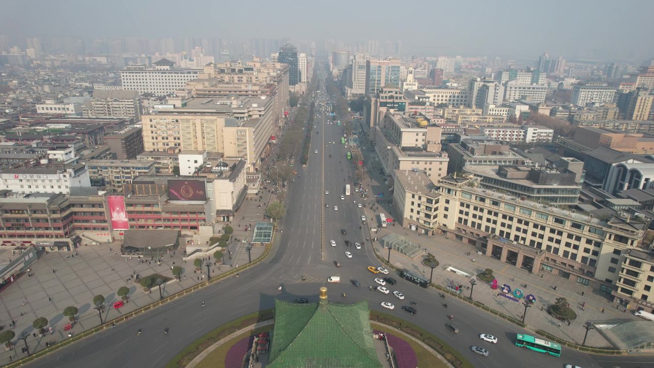 西安钟楼著名旅游景点地标建筑