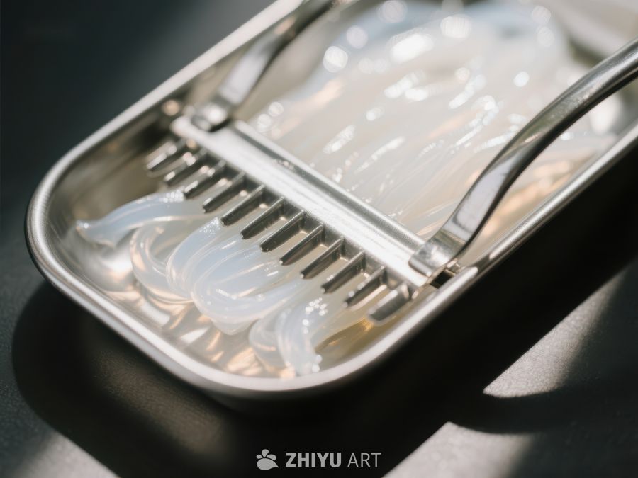 透明牙套与金属托盘特写 1494