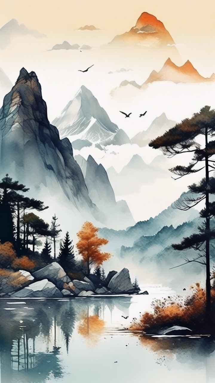 山水画国风背景 25