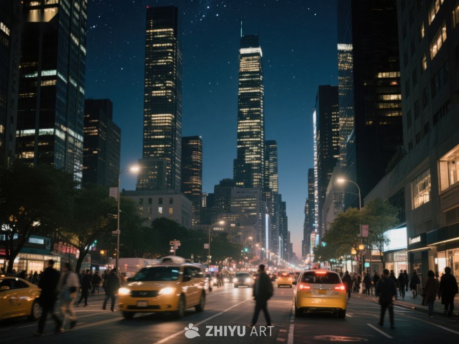 夜幕下的城市街景 473