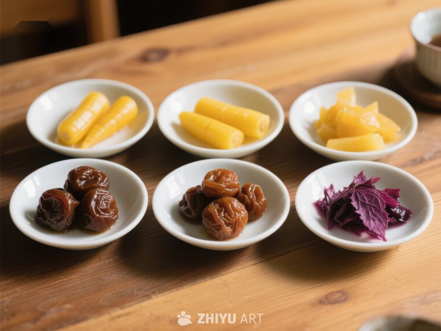 六碟小菜，色彩丰富，摆盘精致 134