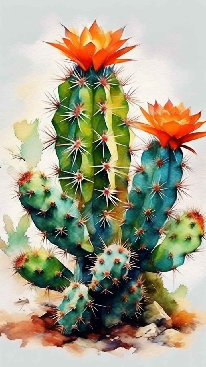 仙人掌自然植物插画 75