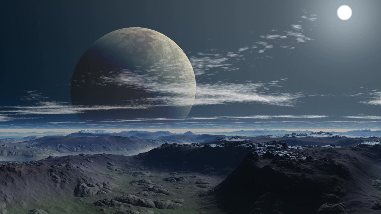 唯美大海上升月亮白月光蓝色夜空圆月明月大屏幕舞台LED视频  148