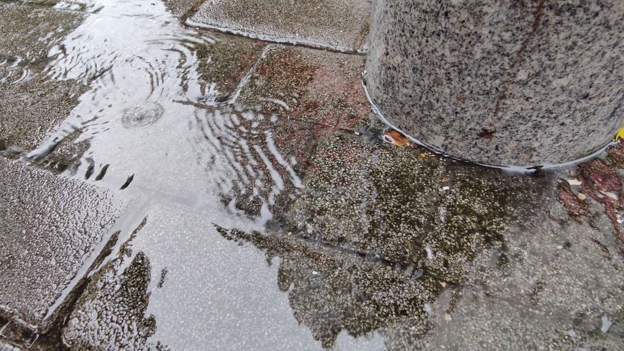 8K|雨中石板特写