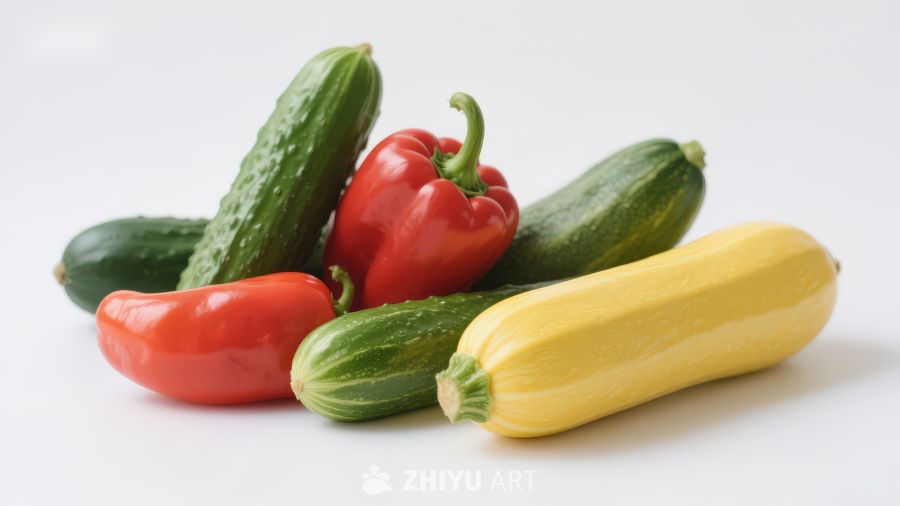 新鲜蔬菜组合展示