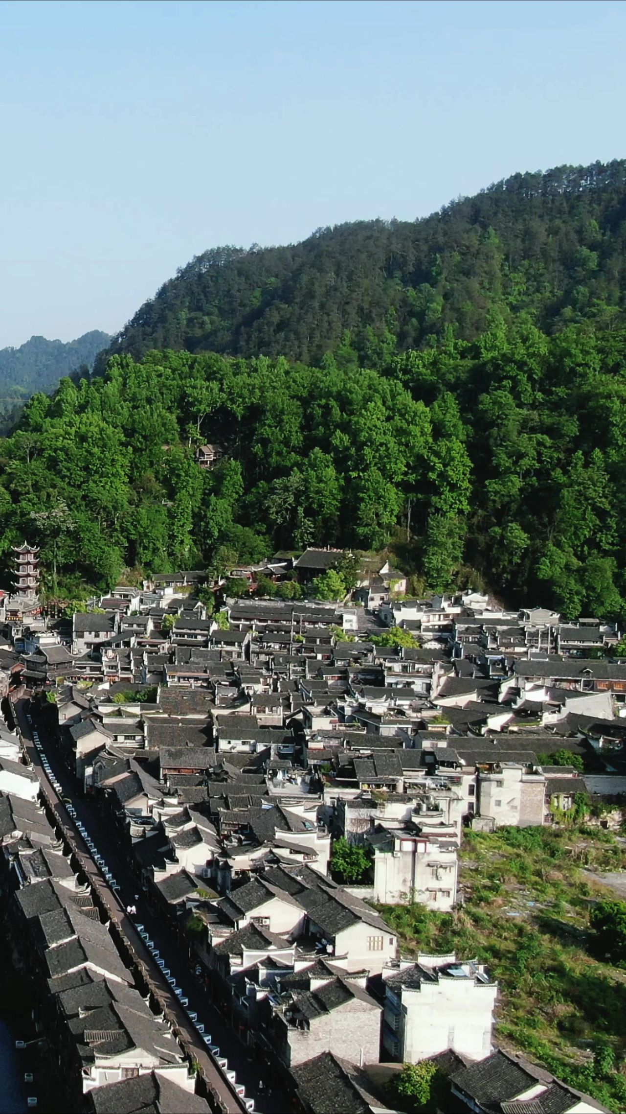湖南湘西凤凰古城竖屏航拍