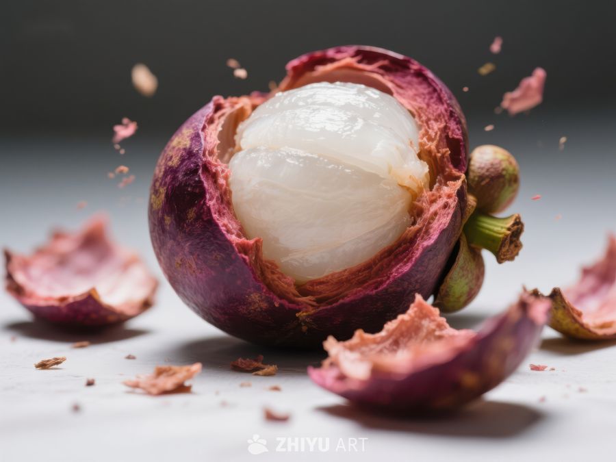 新鲜紫皮水果剖开瞬间 722