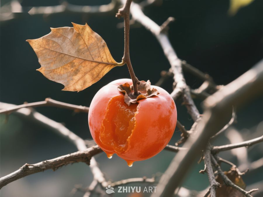 枝头熟透的柿子 833