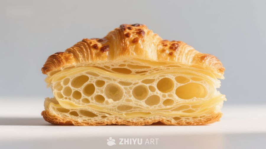酥皮糕点的层次结构