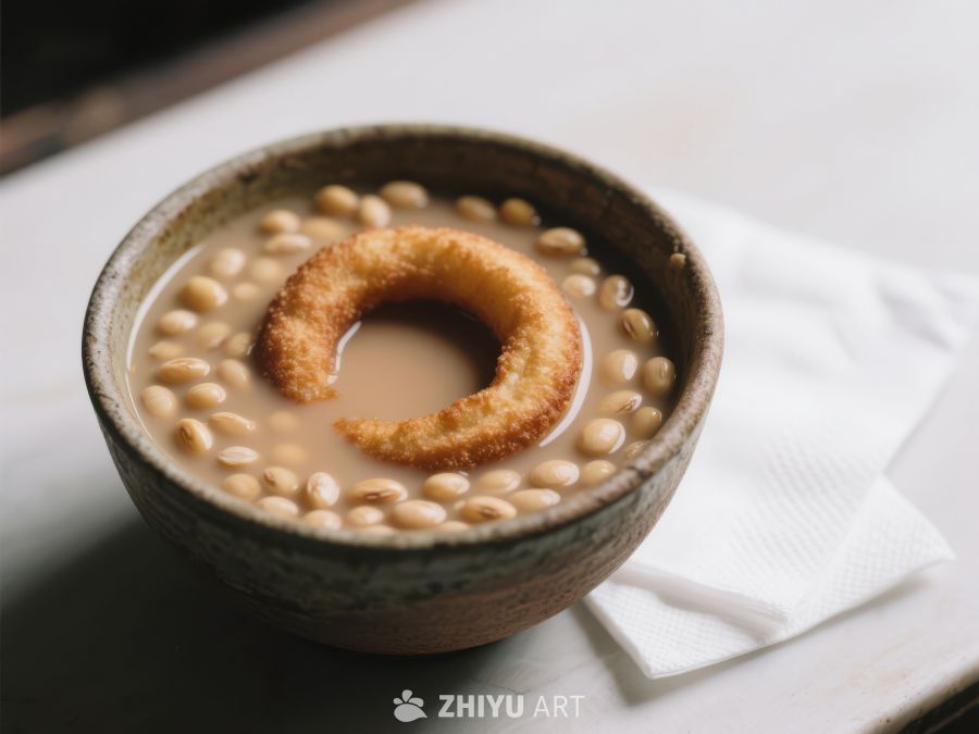 豆汤配炸圈，传统美食 202