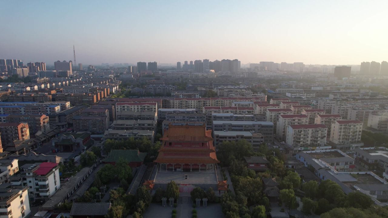  航拍河南许昌春秋楼文庙