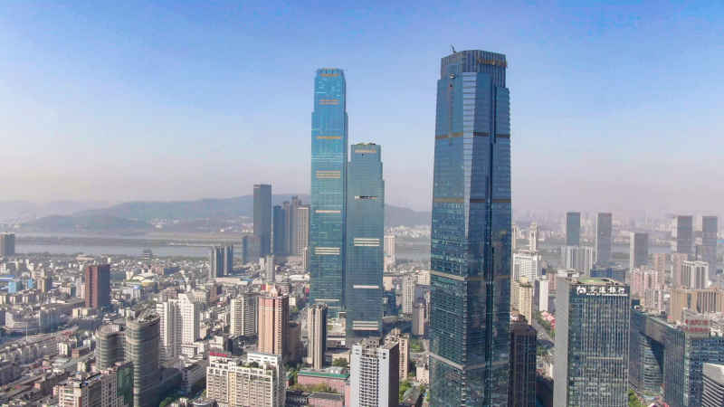 湖南长沙城市风光航拍摄影图 