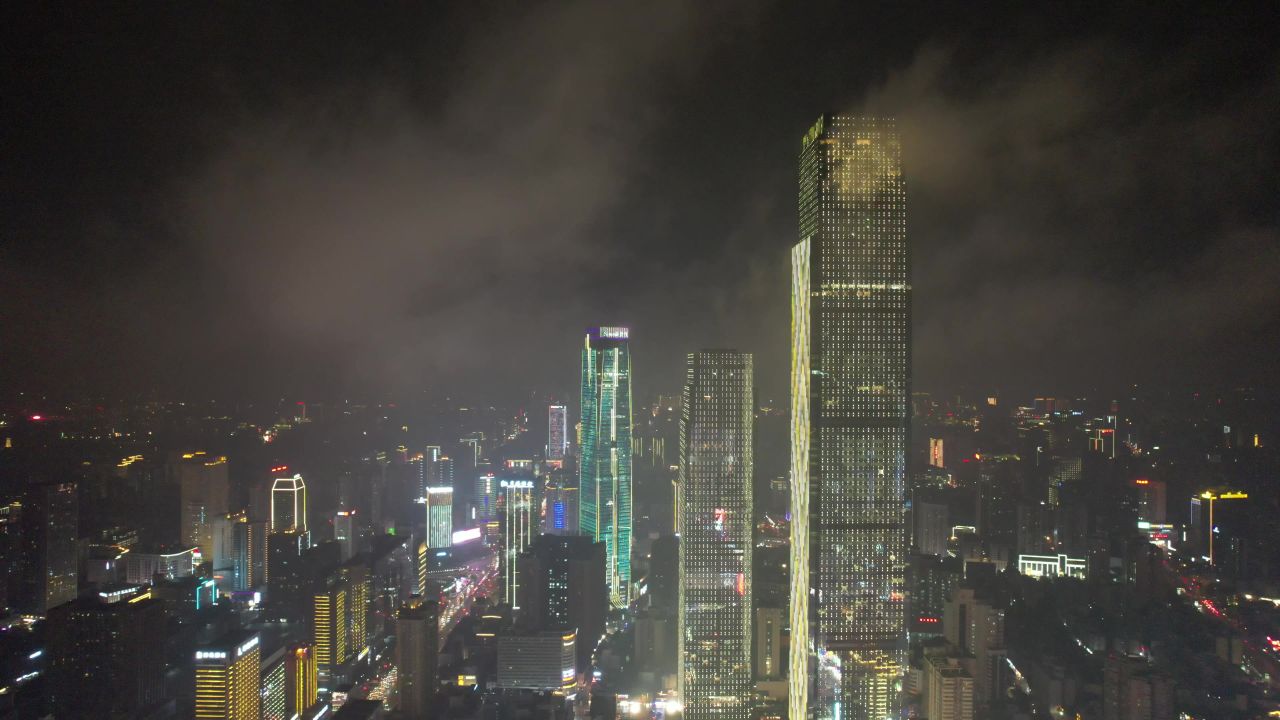 湖南长沙城市风光地标建筑航拍 