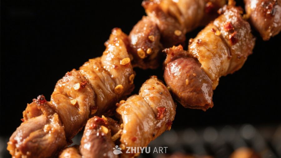 香辣串烧鸡肉，诱人美味