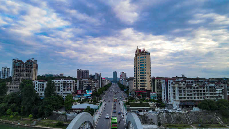 湖南怀化城市风光航拍 